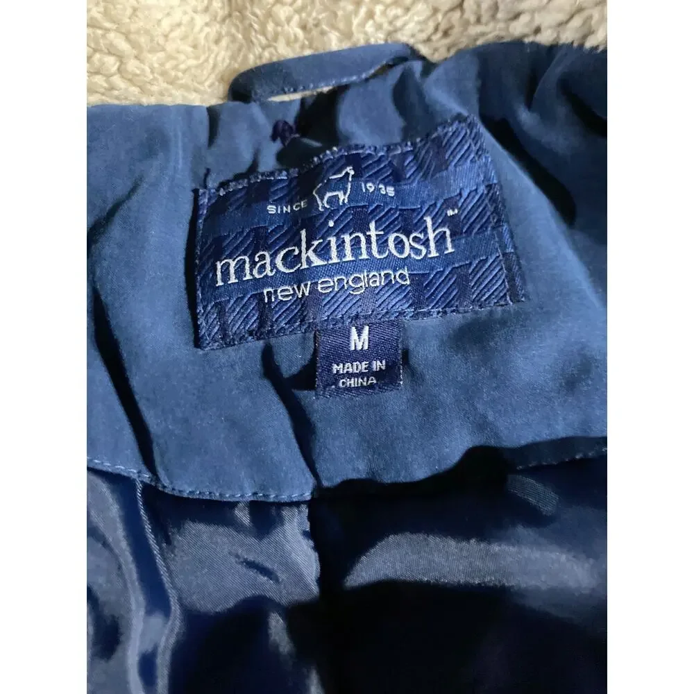 Mackintosh Women's Blue Softshell Parka Jacket Size Medium Lined Full Zip & Snap
